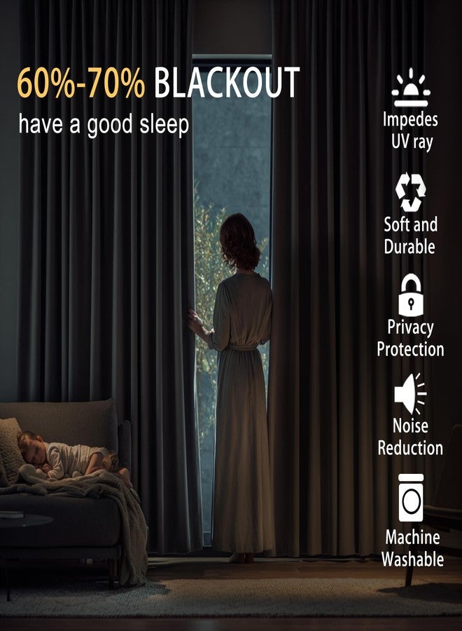 JIUZHEN Blackout Curtains with Tiebacks-Thermal Insulated and Light Blocking,2 Panels, 42 x 45 Inch,Silver Grey - Image 5
